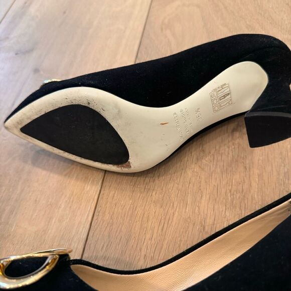 Ron White Dayna Buckle Cashmere & Suede Pumps 36 1/2 - Picture 10 of 15